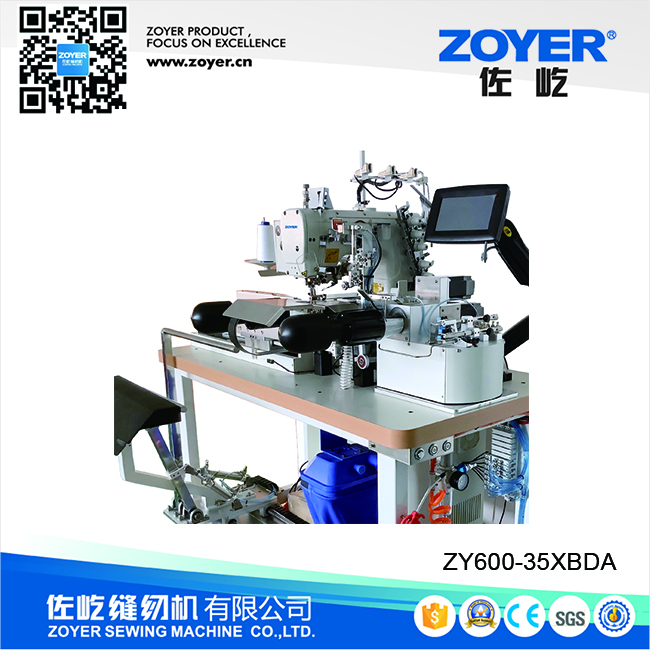 ZY600-35XBDAMesin jahit otomatis efisiensi tinggi dengan jahitan penutup yang dirancang untuk ujung bawah T-Shirt
